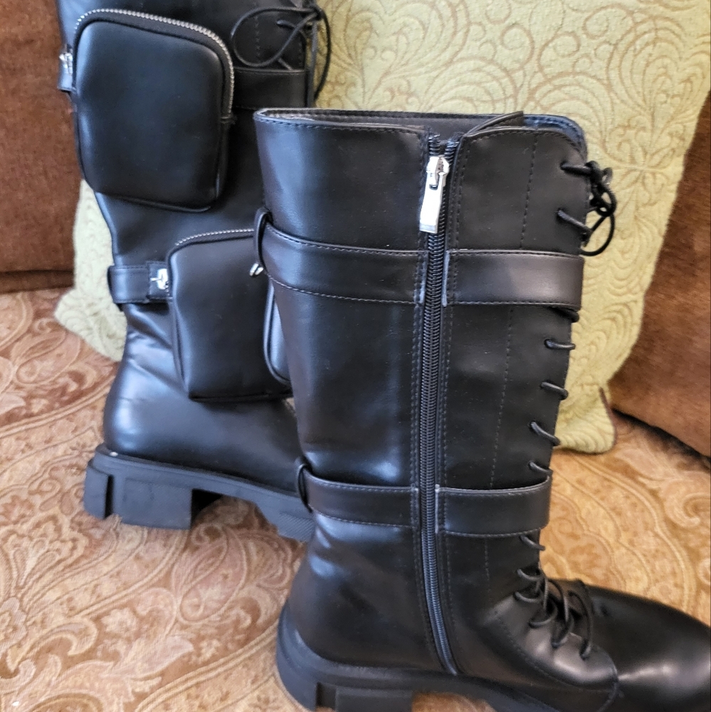 Combat Boots with side pouches 👢SOLD👢